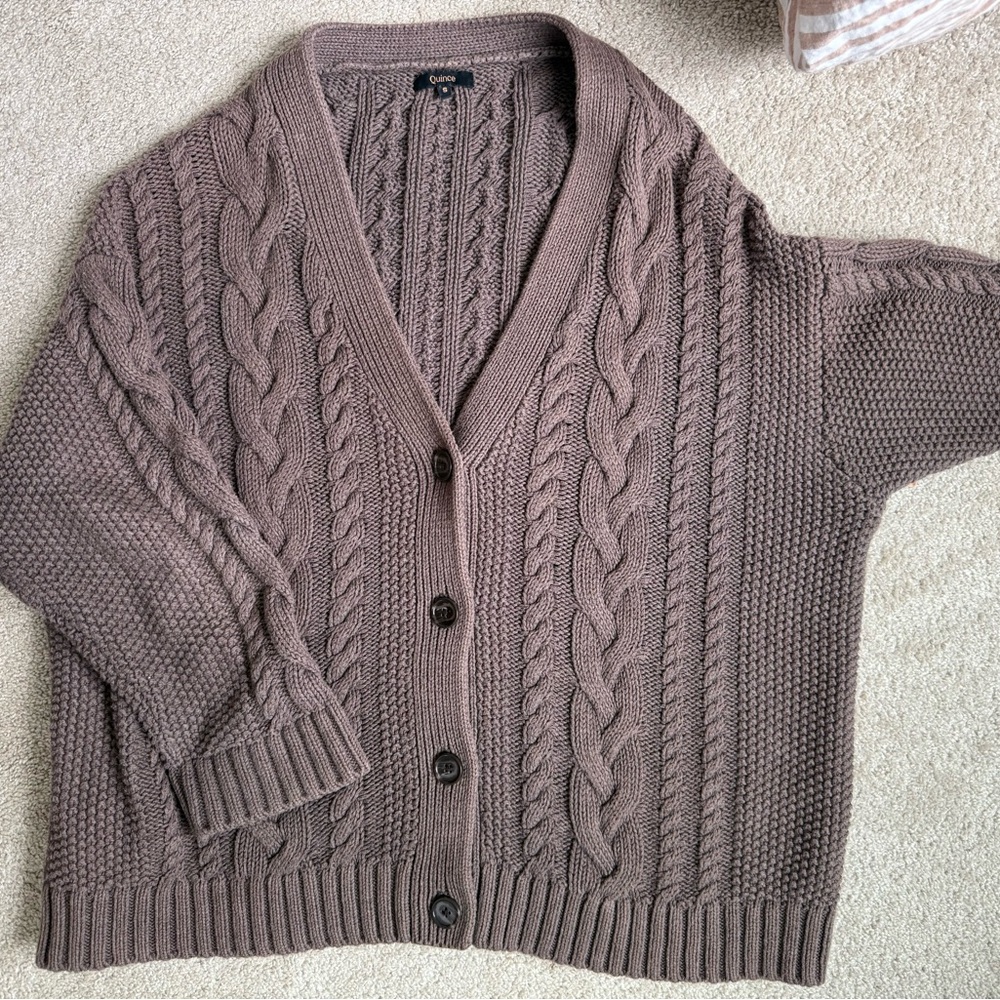 Cozy Cable Knit Sweater - Brown